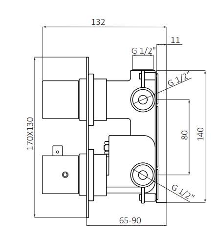 KALA Thermostatique encastrable Kala Zero Chromé Rixheim 0