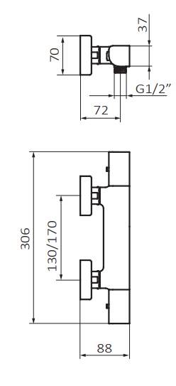 KALA Thermostatique douche Chromé Guebwiller 0