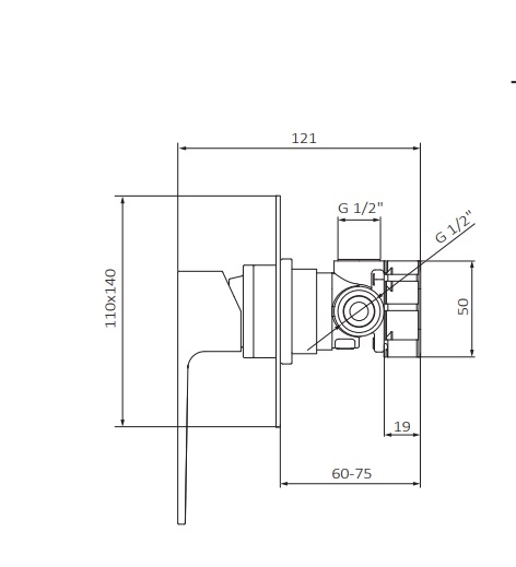 KALA Mitigeur encastrable Chromé Belfort 0