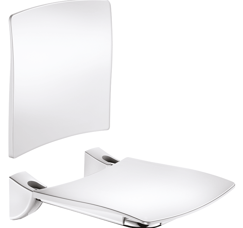 Si&egrave;ge de douche rabattable avec dosseret Grand Confort Montb&eacute;liard