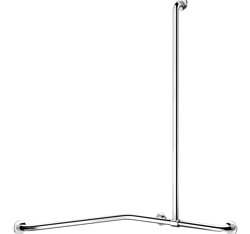 Barre de douche d’angle avec remont&eacute;e coulissante Inox Riedisheim