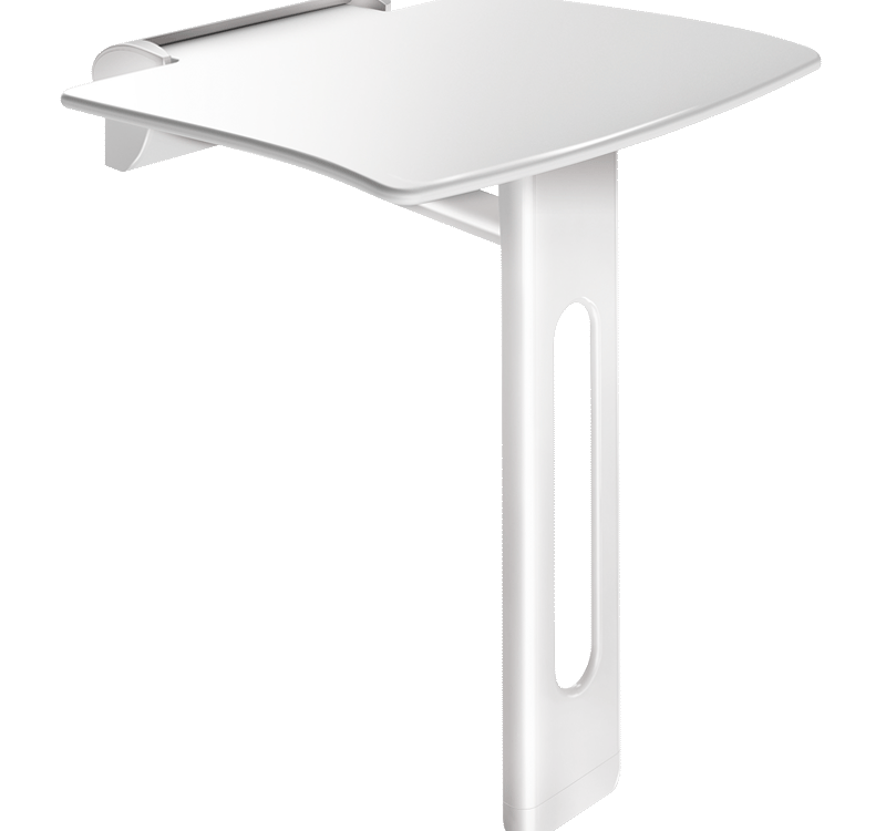 Siège de douche rabattable Be-Line avec pied blanc mat Belfort