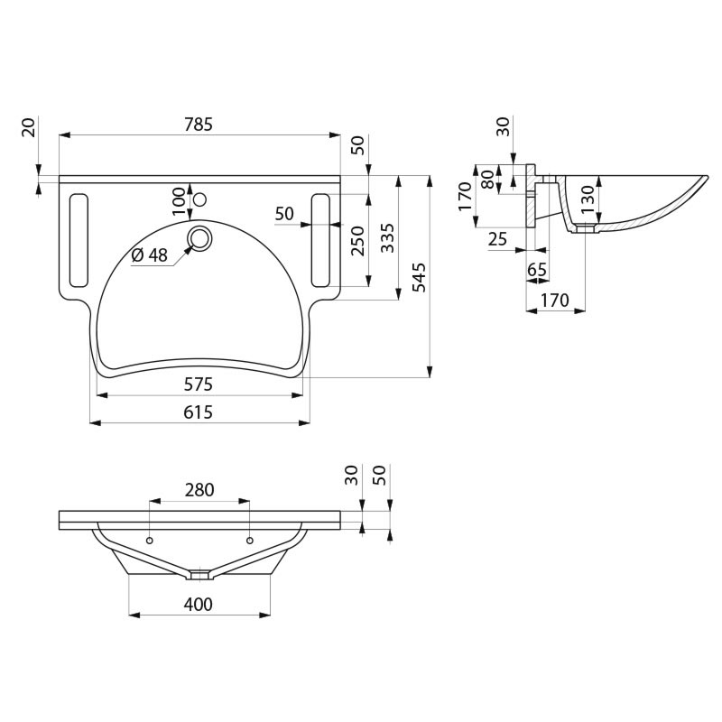COTE_132306 | Vitrine Banyo Lavabo PMR suspendu MINERALCAST PMR Valentigney 0