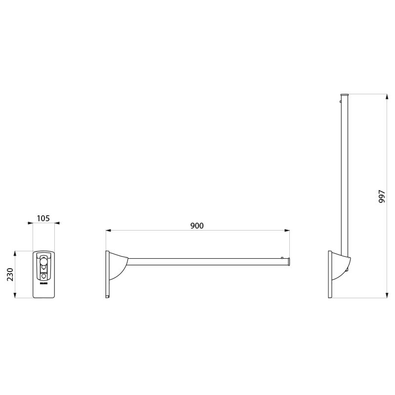 Barre pour rideau de douche rabattable Rixheim 0