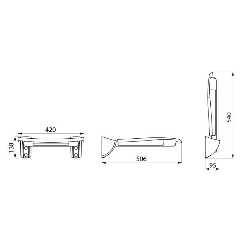 COTE_510420N | Vitrine Banyo Siège de douche rabattable Grand Confort Montbéliard 0