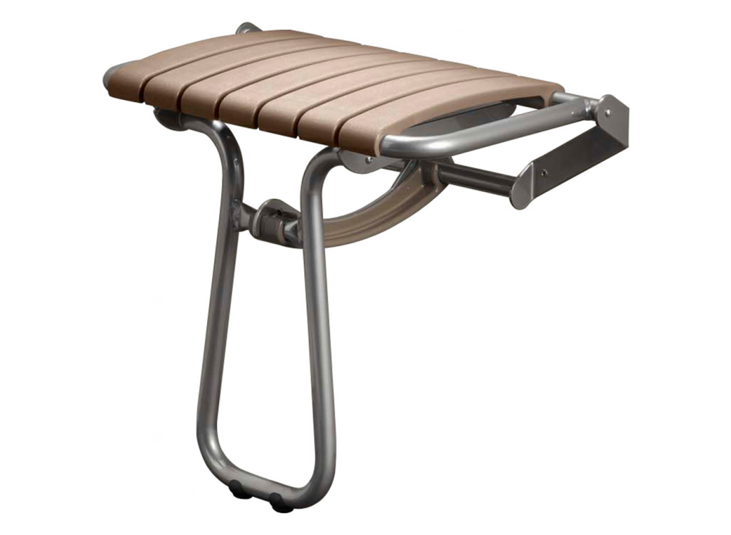 Si&egrave;ge de douche grande taille Taupe et Gris chrome Classic 047624 Guebwiller
