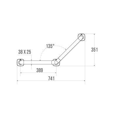 Barre coudée, symétrique, 3 points de fixations Blanc avec embases Ergolife Nylon 045220 Mulhouse 0