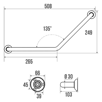 Barre coudée 135°, Gris et Taupe Classic 049225 Valentigney 0