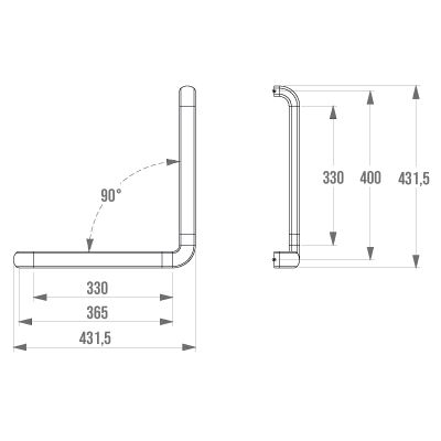 Barre coudée 90°, Blanc sans embases Ergolife Nylon 045275 Wittenheim 0
