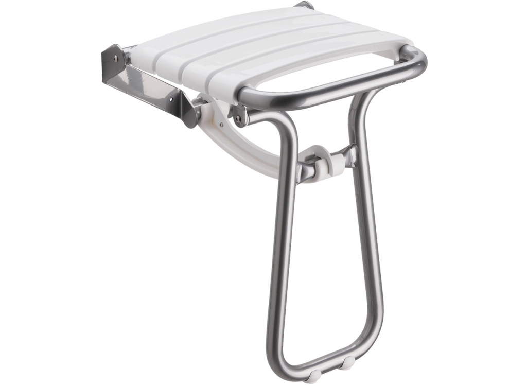 Siège de douche Assie Blanc et Epoxy Gris Chrome Classic 047631 Audincourt