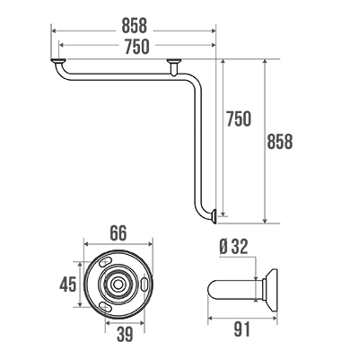 Barre d&#8217;angle 2 murs Laiton chromé Classic 381536 Kingersheim 0