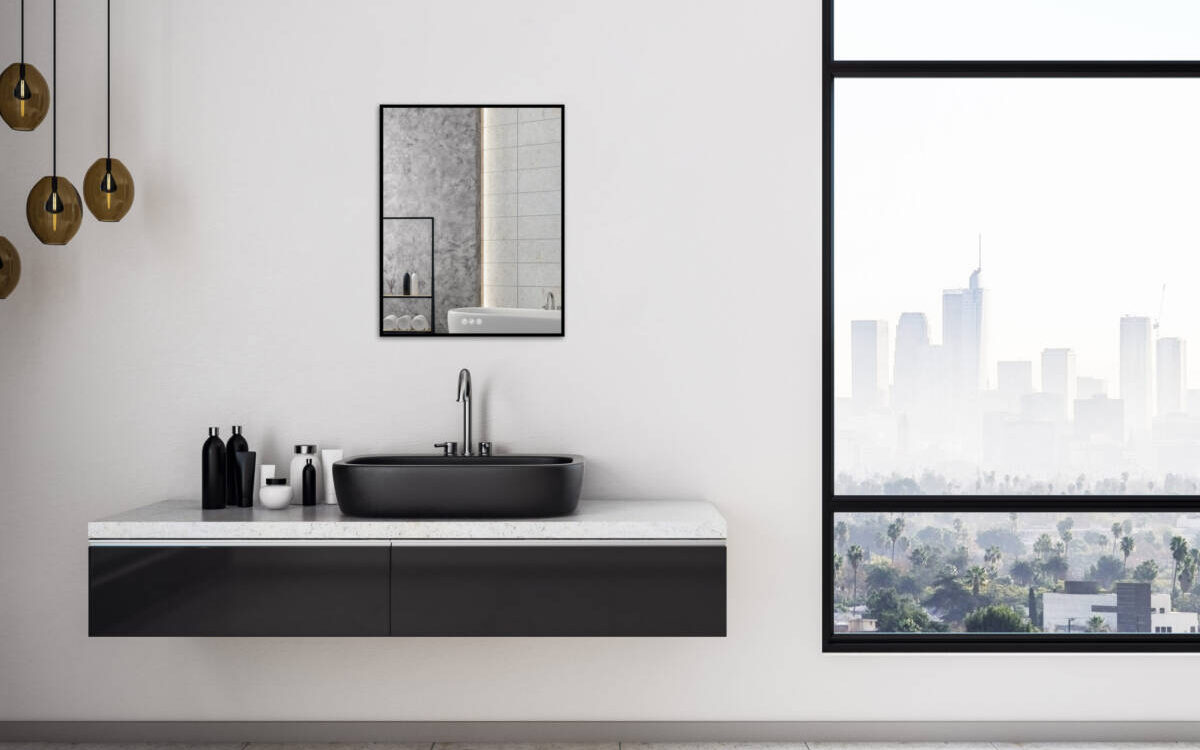 Miroir lumineux Atelier black rectangulaire Saint-Louis