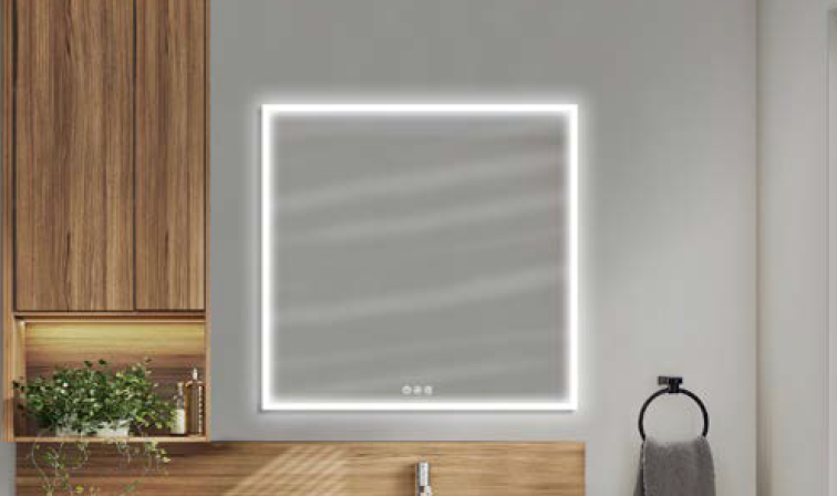 Miroir lumineux Atelier white rectangulaire Audincourt