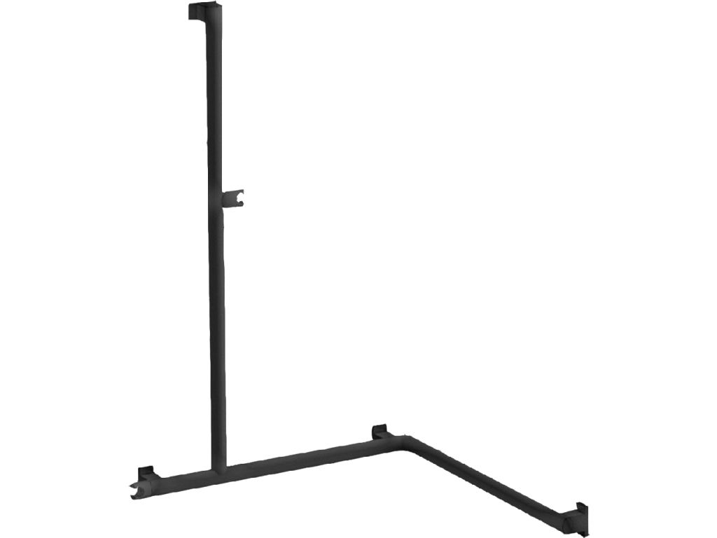 Barre de douche angle 2 murs époxy anthracite Arsis 049725 Saint-Louis 0
