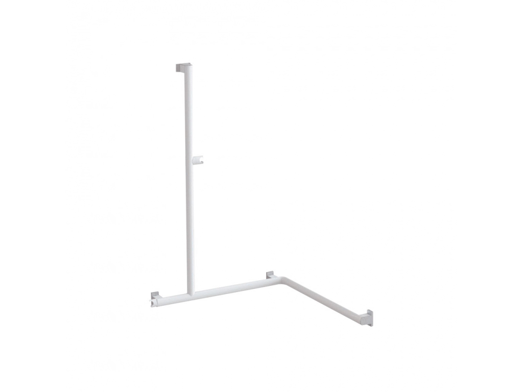Barre de douche angle 2 murs époxy blanc Arsis 049825 Valentigney 0