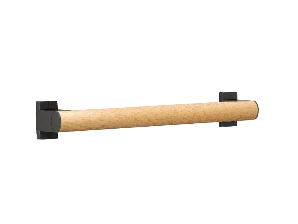 Barre droite époxy anthracite et bois mat aluminium Arsis 049448 Kingersheim 0