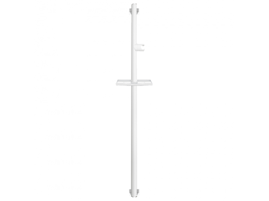 Support douchette coulissant et tablette époxy blanc et chromé mat Arsis 049919 Saint-Louis 0