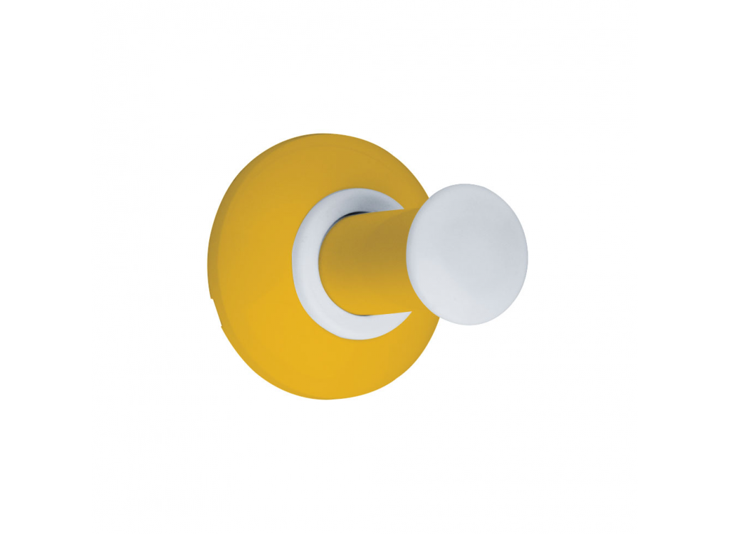 Porte-peignoir 1 tête, acier Epoxy Jaune Classic 113731 Valentigney