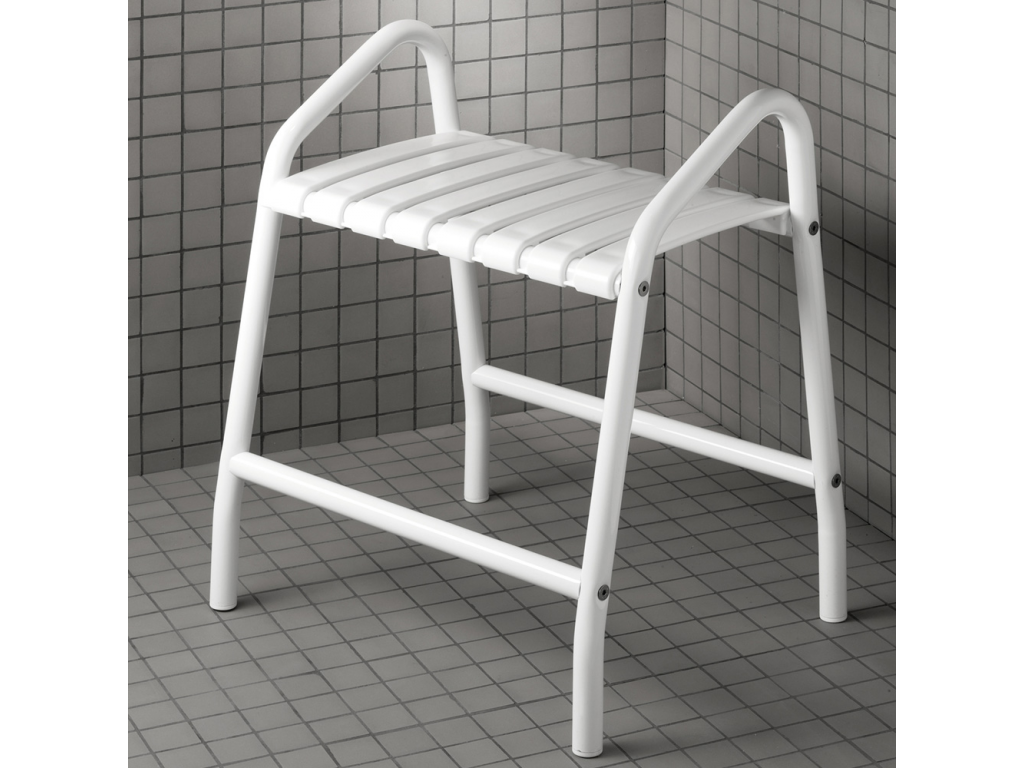 Tabouret de douche Assise grande taille 2 poignées, Blanc Classic 047678 Illzach 0
