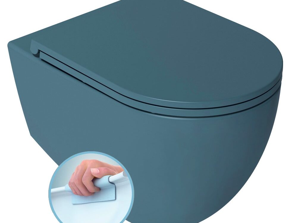 INFINITY Toilette murale, Sans bordures, 36,5x53cm, vert Essence mat Montbéliard