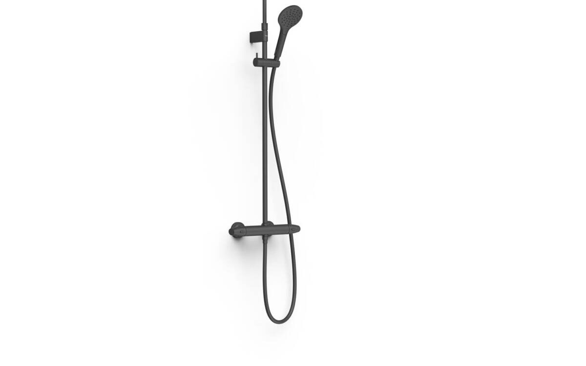 Colonne de douche thermostatique OVER-WALL ronde noir mat 19038705NM Illzach