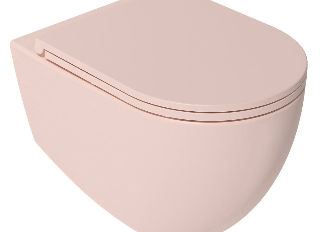 INFINITY Toilette murale, Sans bordures, 36,5x53cm, rose saumon Montbéliard