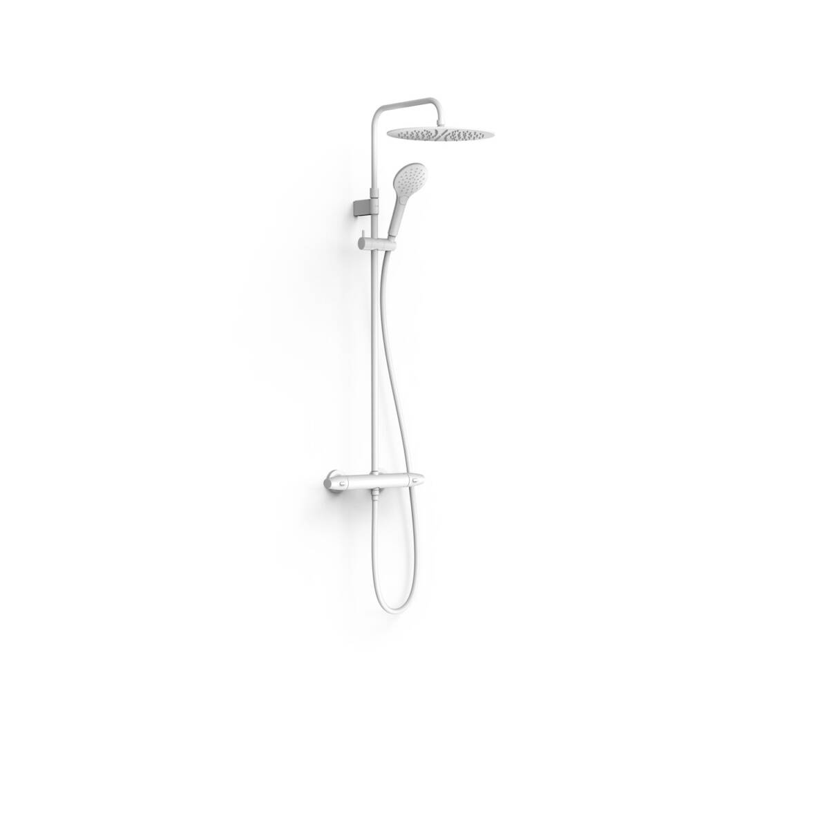 Colonne de douche thermostatique OVER-WALL ronde blanc mat 19038705BM Belfort 0