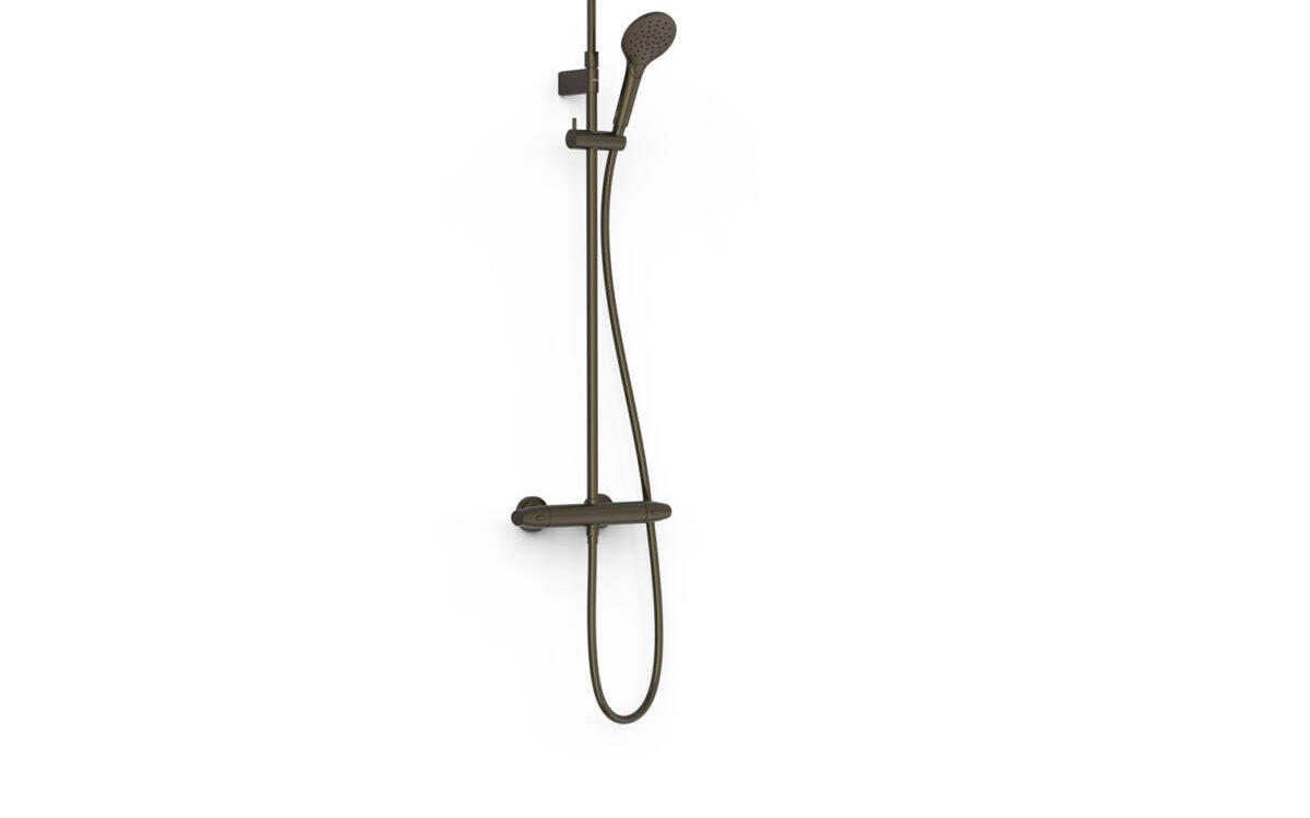 Colonne de douche thermostatique OVER-WALL ronde noir bronze 19038705KMB Montbéliard