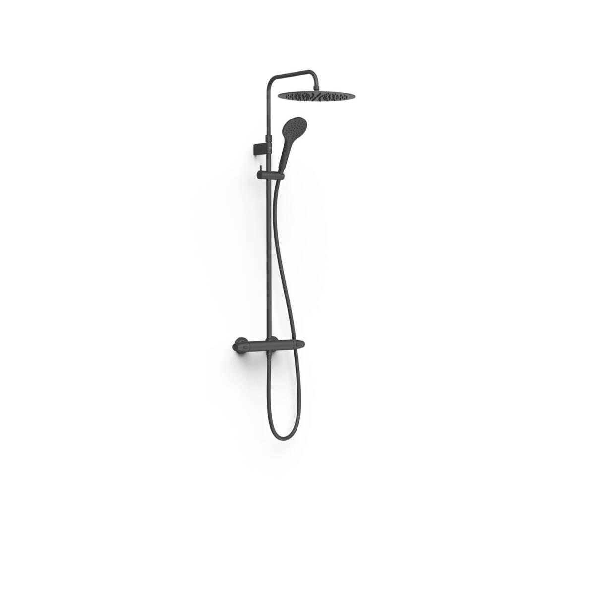 Colonne de douche thermostatique OVER-WALL ronde noir mat 19038705NM Illzach 0