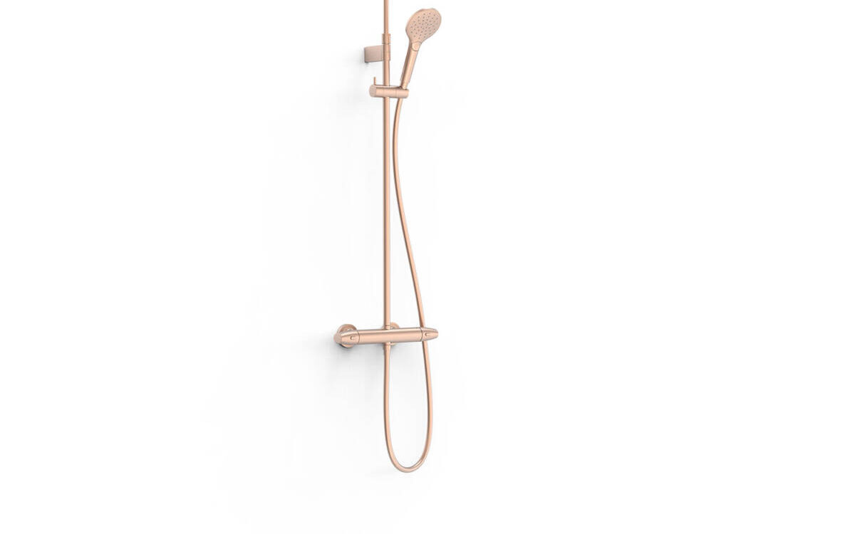 Colonne de douche thermostatique OVER-WALL ronde or rose mat 24k 19038705OPM Saint-Louis