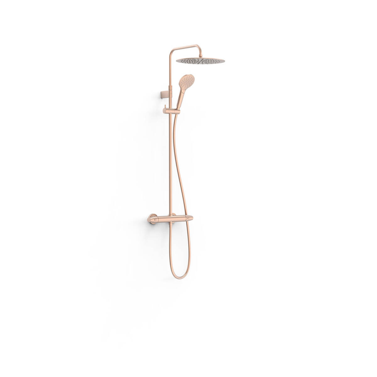 Colonne de douche thermostatique OVER-WALL ronde or rose mat 24k 19038705OPM Saint-Louis 0