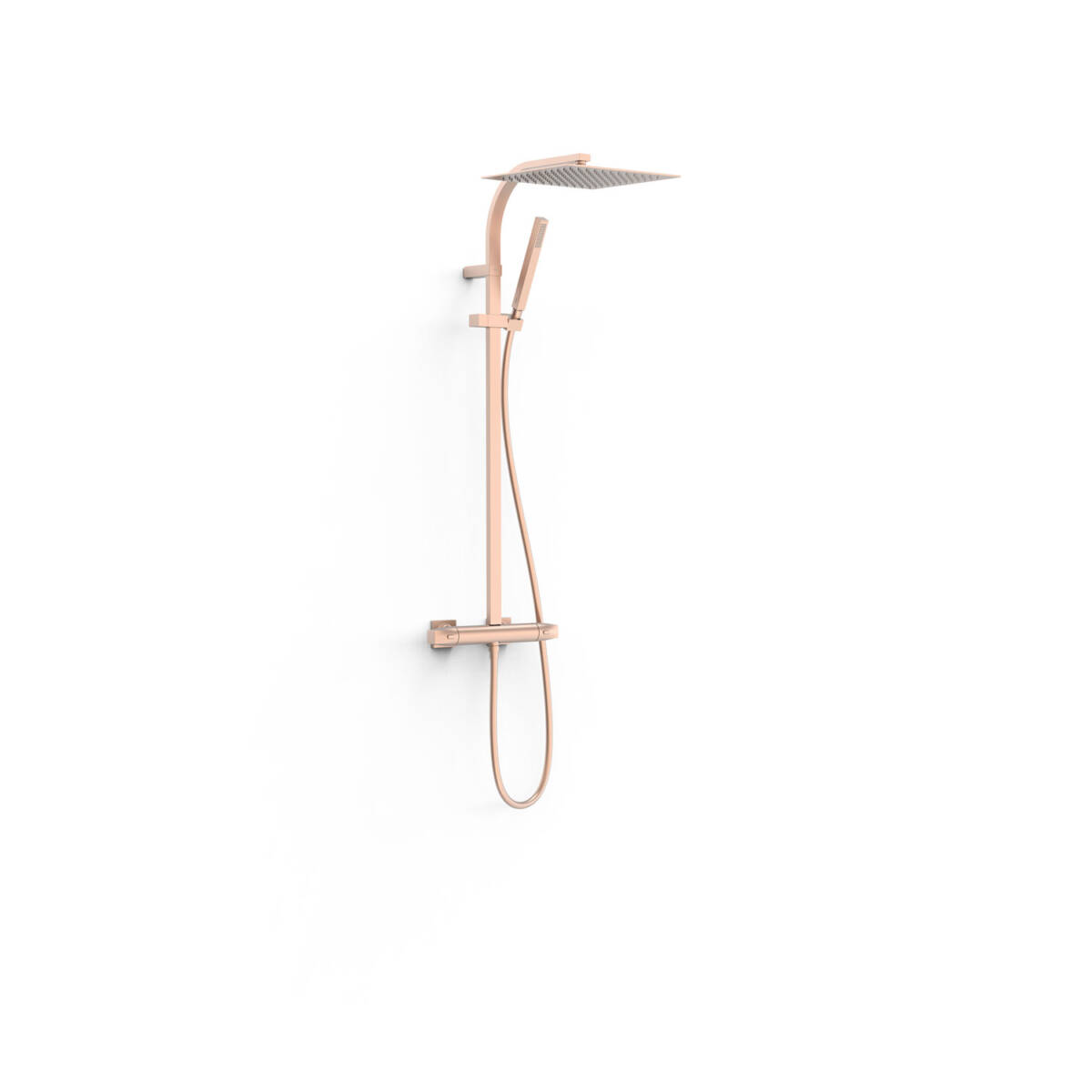 Colonne de douche thermostatique OVER-WALL carré-rond or rose mat 24k 19039305OPM Montbéliard 0