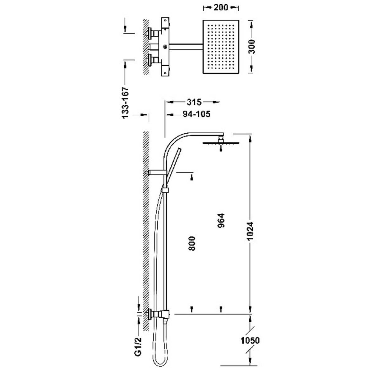 Colonne de douche thermostatique OVER-WALL carré blanc mat 19039306BM Audincourt 0