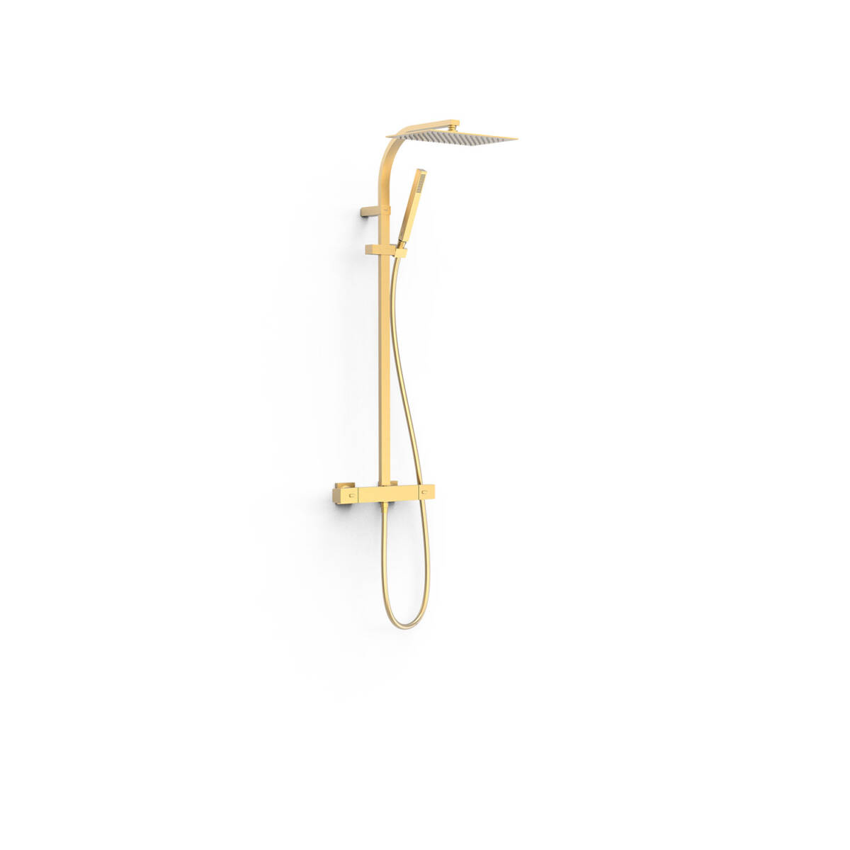 Colonne de douche thermostatique OVER-WALL carré or mat 24k 19039306OM Kingersheim 0