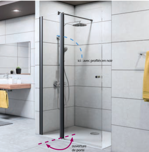 Entra Walk-In/Paroi de douche a l&#8217;italienne avec volet battant Mulhouse