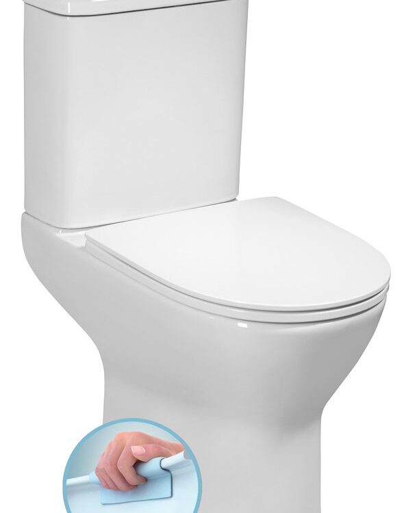 DARIO RIMLESS Fermer Toilette couplée, blanc Saint-Louis