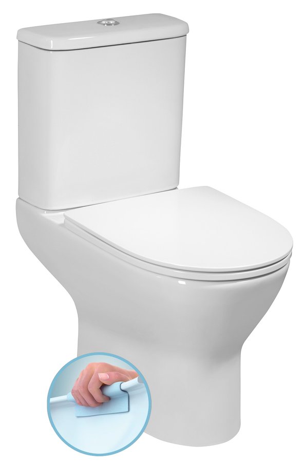 DARIO RIMLESS Fermer Toilette couplée, blanc Saint-Louis 0