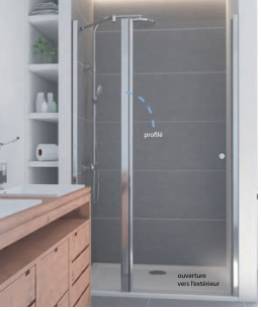 ELANA 6 porte pivotante avec partie fixe et profilé pour niche Rixheim