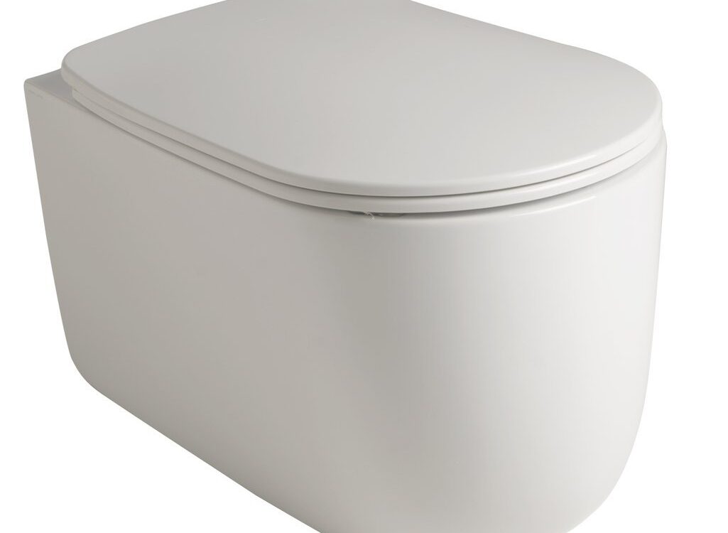 NOLITA Toilette suspendue murale, sans bordures, 35x55cm, blanc Kingersheim