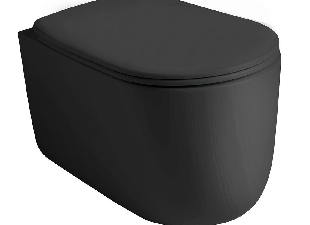 NOLITA Toilette suspendue murale, sans bordures, 35x55cm, noir mat Mulhouse