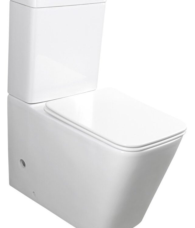 PORTO RIMLESS Fermer Toilette couplée, blanc Audincourt
