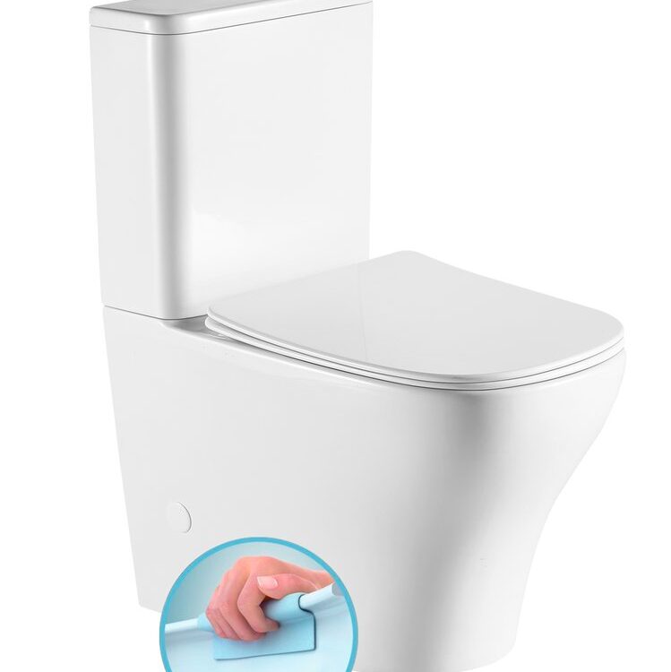 BELLO RIMLESS Fermer Toilette couplée, blanc Audincourt
