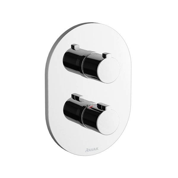 Mitigeur thermostatique encastré Chrome, pour baignoire/douche, avec inverseur Valentigney