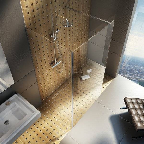 Cabine de douche Walk-In modèle Corner -120/80 h.200 white matt+transparent Mulhouse