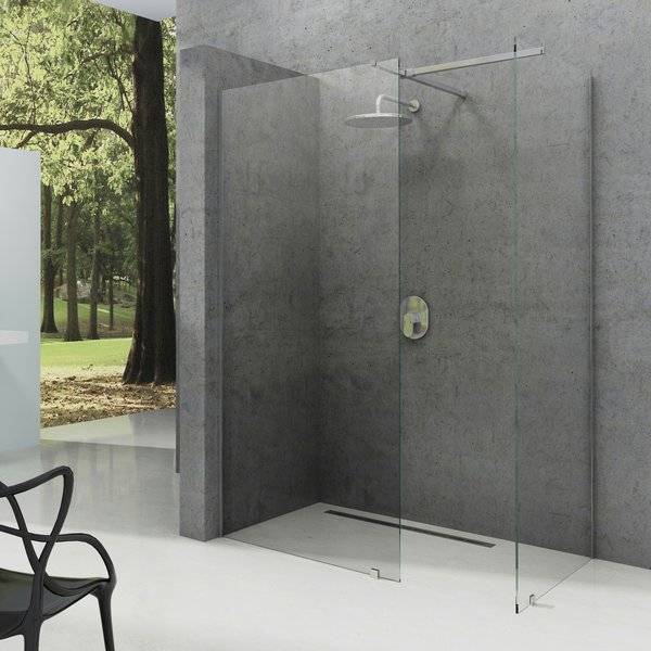 Cabine de douche Walk-In Wall -110 h.200 white matt+transparent Mulhouse