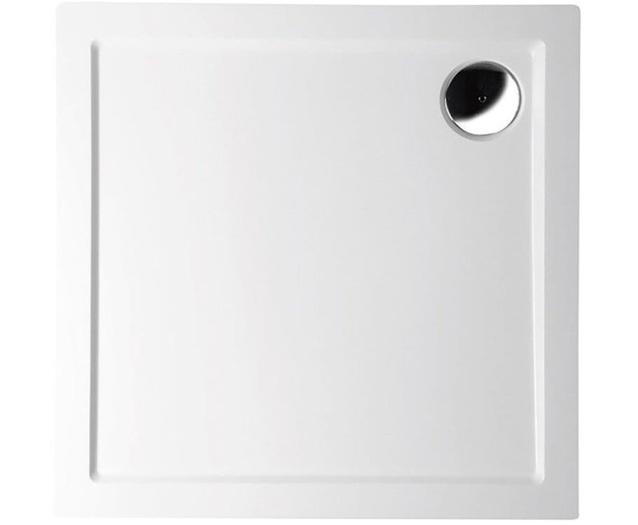 Receveur de douche carré AURA en marbre coulé 80 x 80 cm, blanc Illzach