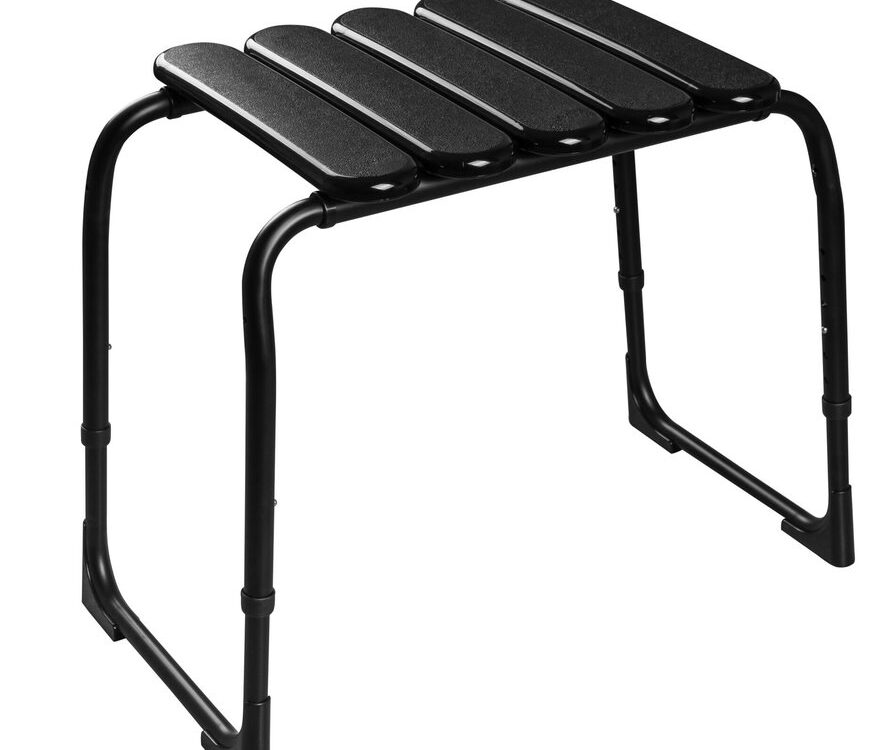 Tabouret de salle de bain HANDICAP, hauteur r&eacute;glable, noir Guebwiller