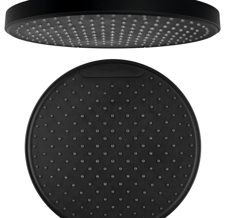 Pommeau de douche, diamètre 255 mm, buses en silicone ABS/noir mat Illzach