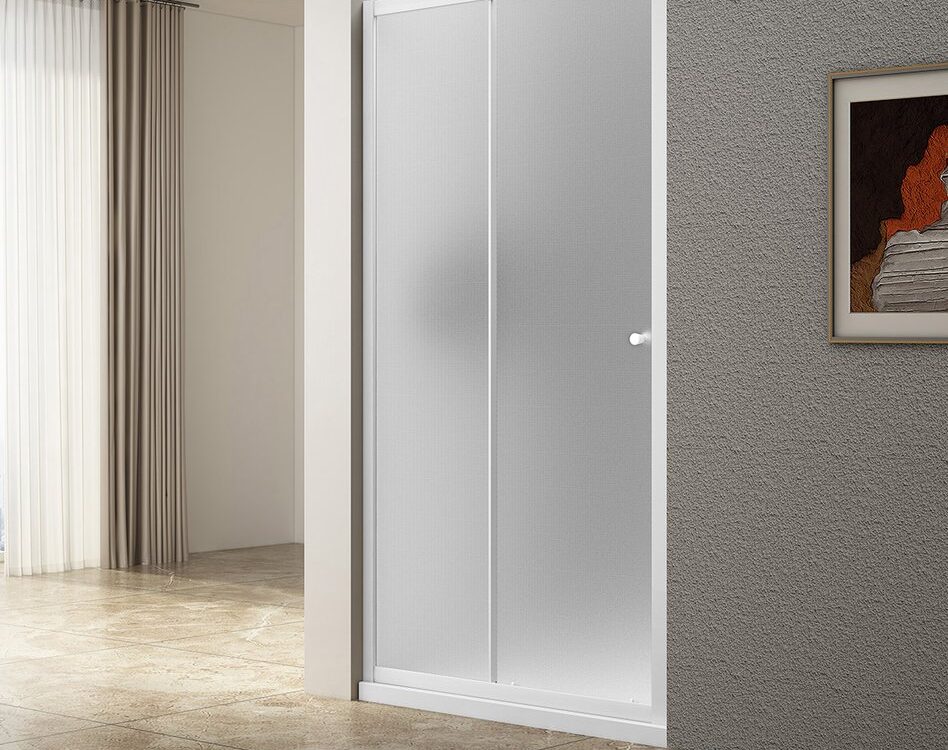 Porte de douche coulissante UGGA 1000 mm, verre brique, blanc Kingersheim