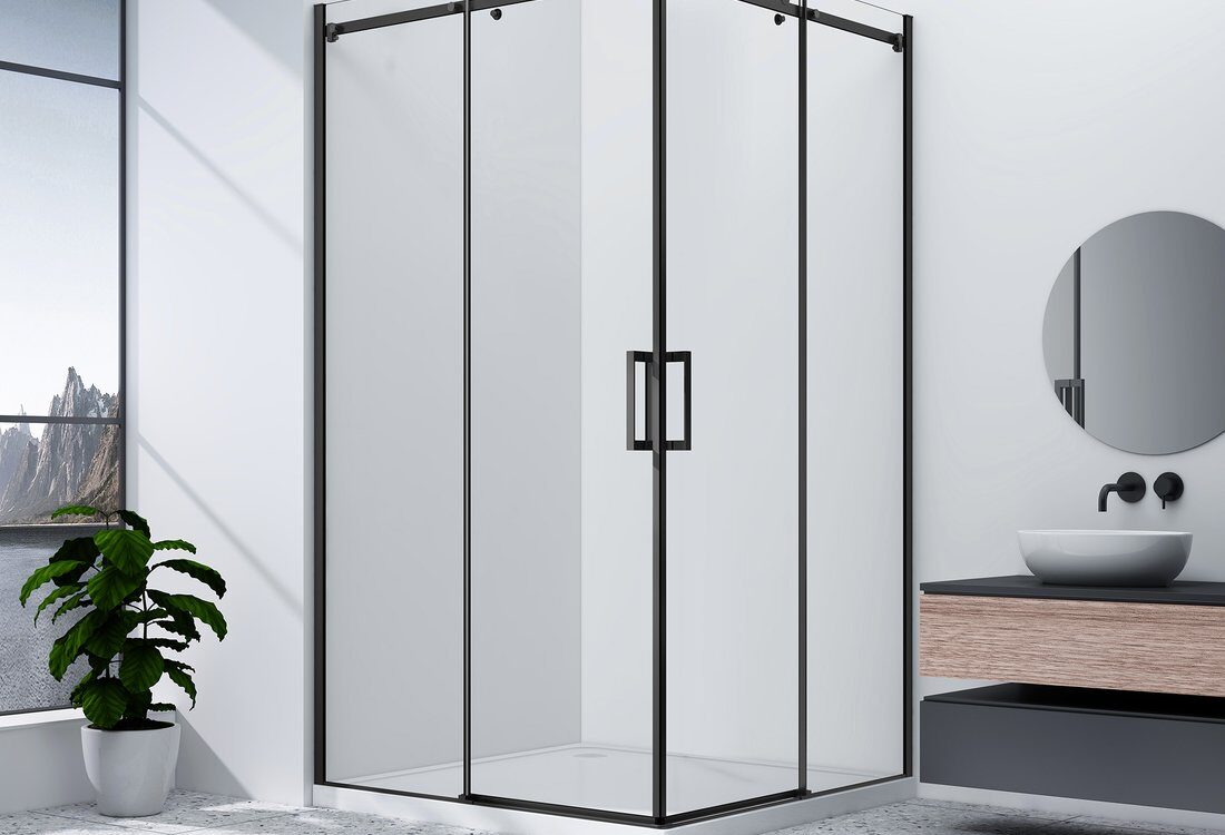 13 4 1100X750 | Vitrine Banyo Paravent carré DRAGON BLACK 1000x1000mm, d’angle Mulhouse